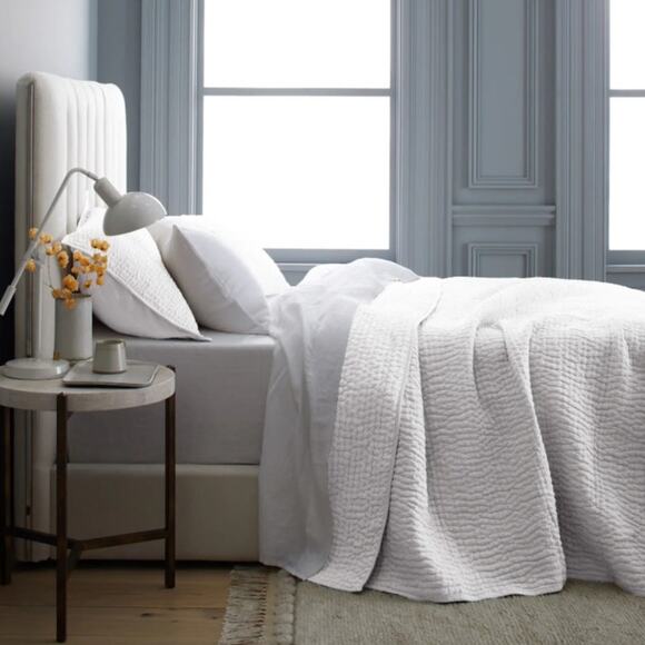 Quince European Linen Cotton Stitch Quilt - Full/Queen White NWT - Picture 1 of 5